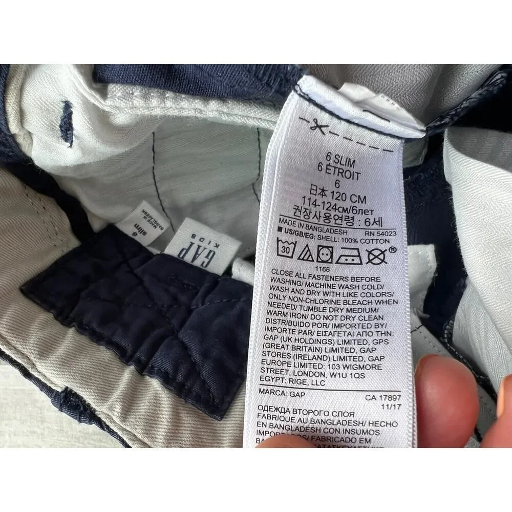 Gap Kids Toddler Boy Cargo Shorts Khaki Chino Navy Everyday Casual Dressy 6 Slim